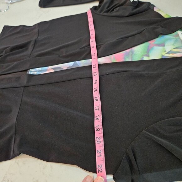 Joseph Ribkoff Large Jacket Black Multicolor Floral Open Front Maximalist - Picture 7 of 8